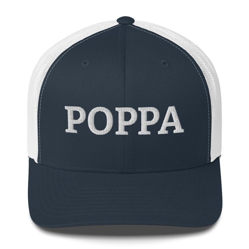 Best Poppa Ever Trucker Hat - They Call Me Poppa and Me Gifts for Poppa Embroidered Adjustable Mesh Back Cap