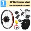 QUSKLISU E-Bike Bicycle Conversion Kit, LED Bicycle Conversion Rear Wheel Kit 36V 250W Full Set DIY Upgrade Electric Bike Motor Kit for 20'' Bike, 30KM/H (US Stock) view 3