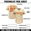 Custom Pinstripe Jerseys Baseball for Woman Men Kid Youth, Personalied Button Down Sport Baseball Jersey with Team Name Logo with Sand Orange Jersey for Team Player view 2