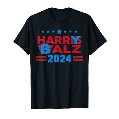 Harris Walz 24 Harry Balz 2024 Funny Meme Vote Democratics T-Shirt