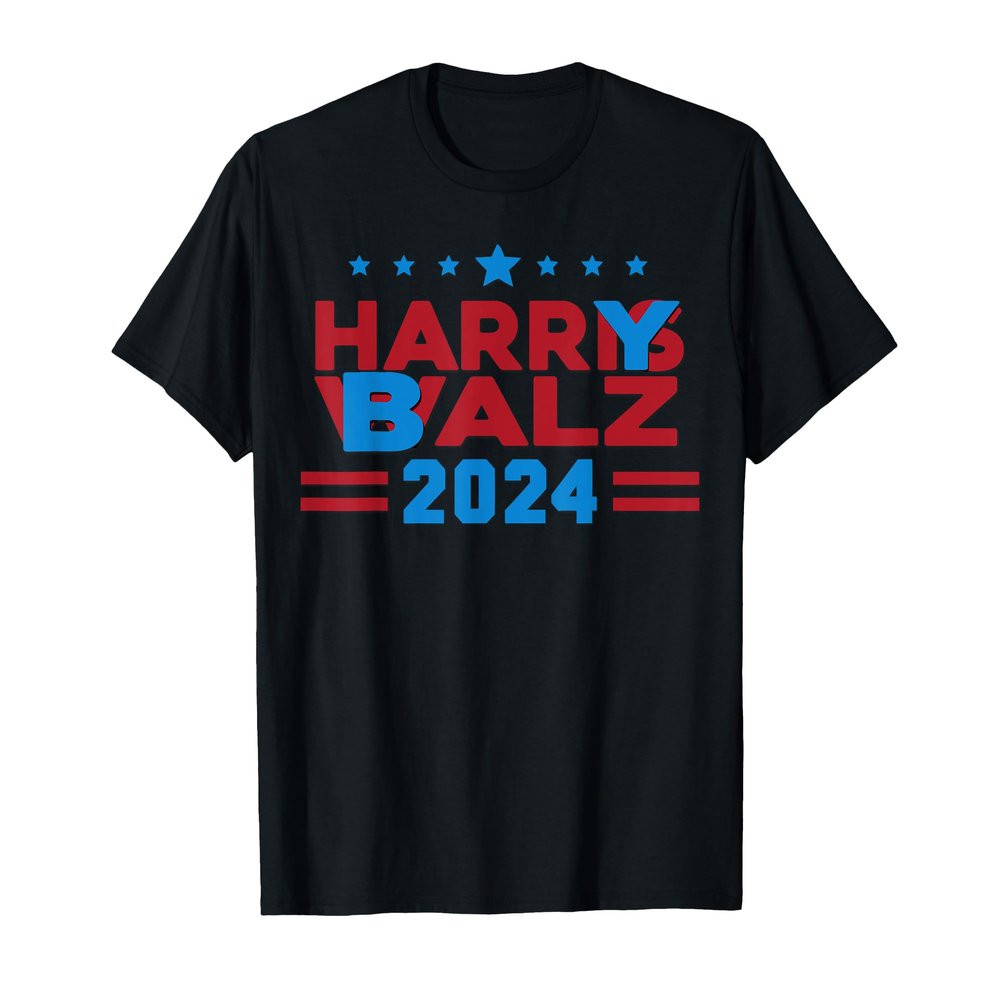 Harris Walz 24 Harry Balz 2024 Funny Meme Vote Democratics T-Shirt