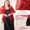 AUZURE Women's 1920s Sequin Peacock Shawls Wraps Bridal Flapper Evening Scarf for Dresses Formal Party Wedding Harlem Night view 3