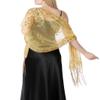 AUZURE Women's 1920s Long Sequined Peacock Shawl Wraps Bridal Flapper Evening Scarf for Dresses Formal Party Wedding Harlem Night - Golden view 1
