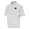 Antigua Men's Heather Gray Tampa Bay Buccaneers Brisk Short Sleeve Quarter-Zip Windshirt view 1