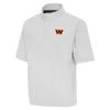 Antigua Men's Heather Gray Washington Commanders Brisk Short Sleeve Quarter-Zip Windshirt view 1