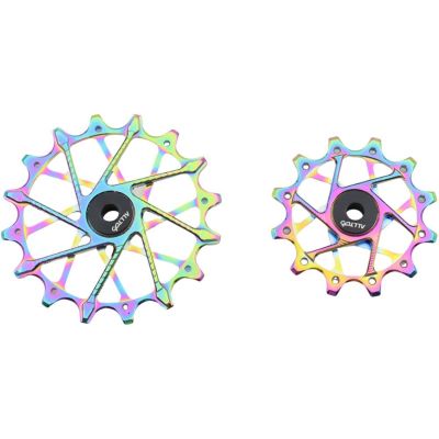 12T+16T Rear Puller Guide Wheel Puller Ceramic Bearing: Suitable for SRAM Garbaruk SRAM 11/12 Speed Bicycle Rear Puller Guide Wheel (Color Pulleys)