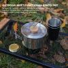 Zoeyilan 1L Camping Gear Pot, Camping Pot, Portable Camping Pot with Adjustable Handle, with Lid, Backpacking Pot Cookware Set and Mess Kit, for Camping Hiking Picnic Travel view 2