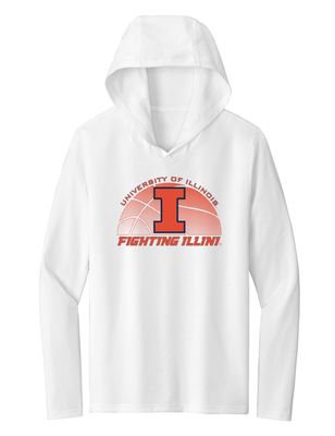 CornBorn Illinois Fighting Illini Womens Apparel - Hooded Shirt University of Illinois Basketball - White - XL