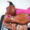 D&L Saddlery 8" inches Seat Children Miniature Pony Kids Horse Saddle Western Equestrian Trail Premium Leather for Horse Riding and Best Horse Rider Pony Kids Miniature 8" inches Horse Saddl. MDL106 view 2