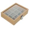 ABOOFAN Earring Necklace Bracelet Jewelry Box Tray Holder Glass Cover Wooden Jewelry Organizer for Girls Compartment Storage Box view 1