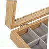 ABOOFAN Earring Necklace Bracelet Jewelry Box Tray Holder Glass Cover Wooden Jewelry Organizer for Girls Compartment Storage Box view 4