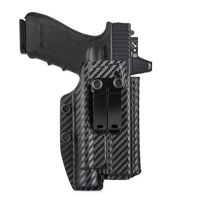 IWB Kydex Holster for Glock 17 19 19x 22 23 45 MOS Gen 3/4/5 with Streamlight TLR1/TLR-1 HL/TLR-1S Flashlight Red Dot Optics Ready, G17/G19 Appendix Concealed Carry Accessories, Right Hand Draw