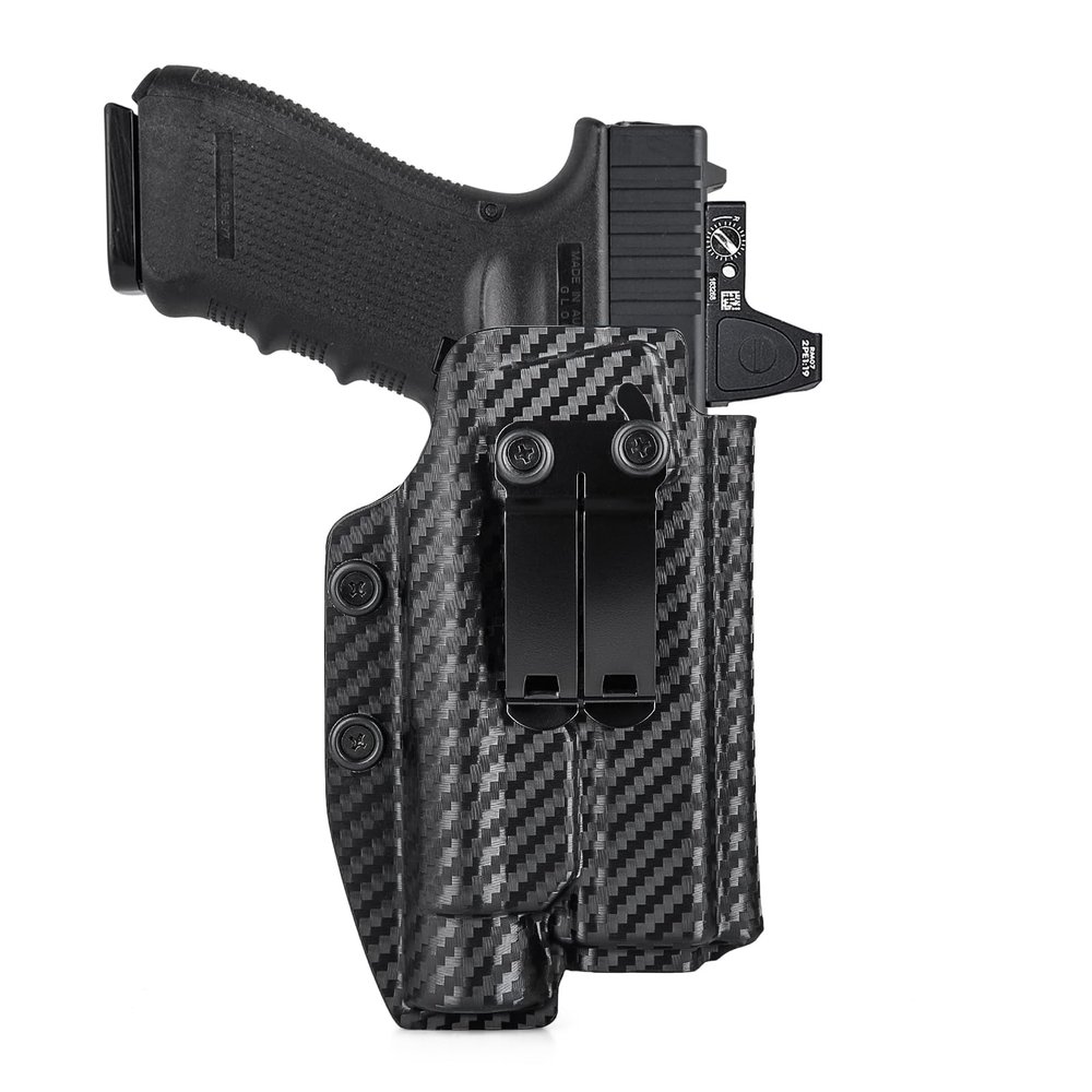 IWB Kydex Holster for Glock 17 19 19x 22 23 45 MOS Gen 3/4/5 with Streamlight TLR1/TLR-1 HL/TLR-1S Flashlight Red Dot Optics Ready, G17/G19 Appendix Concealed Carry Accessories, Right Hand Draw