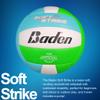 Baden | Soft Strike | Cushioned Synthetic Leather Recreational Volleyball | Indoor/Outdoor for Beginners & Youth | Official Size | Blue/Green/White view 2