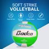 Baden | Soft Strike | Cushioned Synthetic Leather Recreational Volleyball | Indoor/Outdoor for Beginners & Youth | Official Size | Blue/Green/White view 3