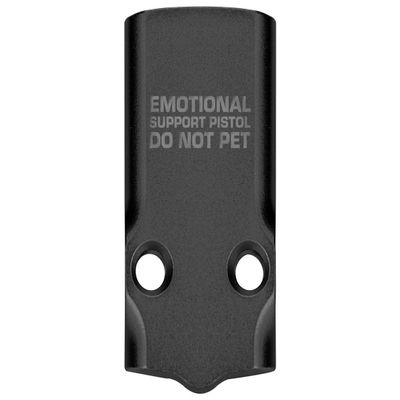 NDZ Performance MOS Optic Cover Plate for Glock 43X & Glock 48, Anodized Aluminum with Silver Color Filled Engraving, Made in USA - Emotional Support Pistol