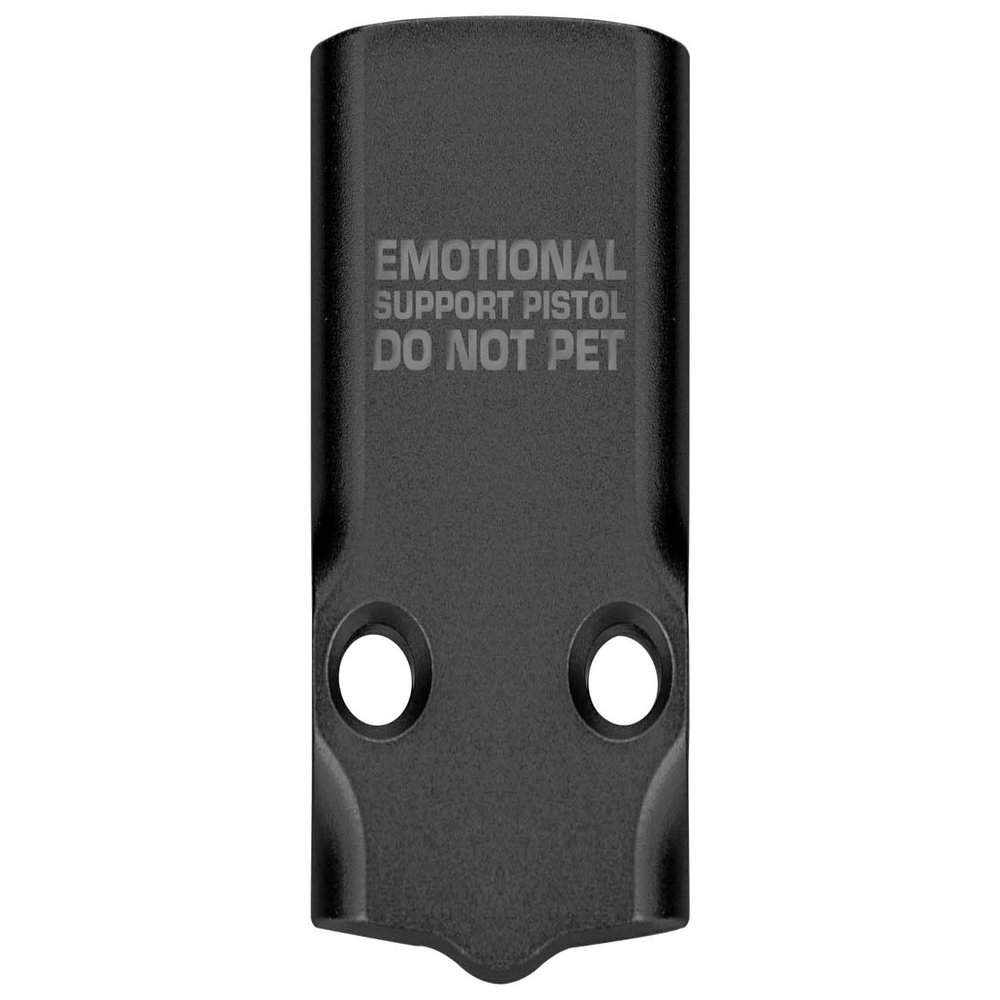 NDZ Performance MOS Optic Cover Plate for Glock 43X & Glock 48, Anodized Aluminum with Silver Color Filled Engraving, Made in USA - Emotional Support Pistol