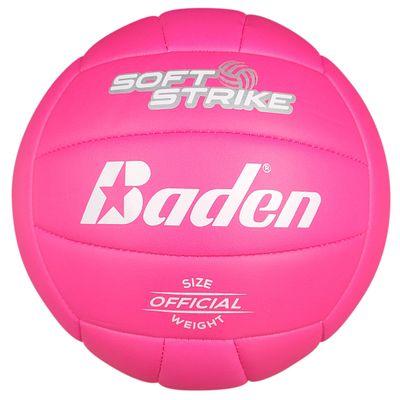 Baden | Soft Strike | Cushioned Synthetic Leather Recreational Volleyball | Indoor/Outdoor for Beginners & Youth | Official Size | Pink