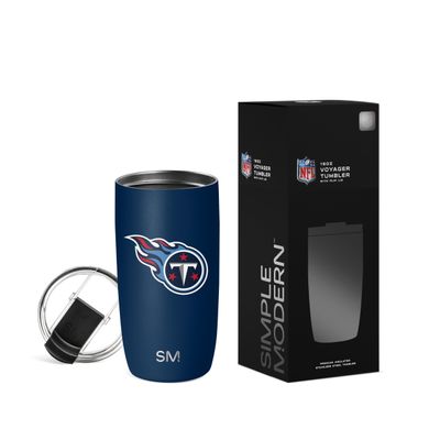 Simple Modern Officially Licensed NFL Tennessee Titans 16oz Travel Coffee Tumbler with Flip Lid | Stainless Steel Cup | Football Gifts for Men, Women | Voyager Collection | Tennessee Titans