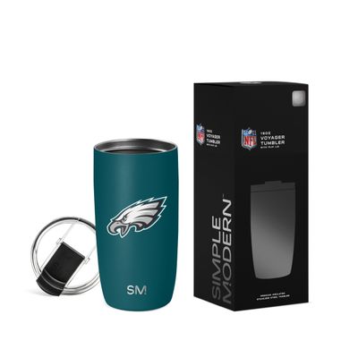 Simple Modern Officially Licensed NFL Philadelphia Eagles 16oz Travel Coffee Tumbler with Flip Lid | Stainless Steel Cup | Football Gifts for Men, Women | Voyager Collection | Philadelphia Eagles