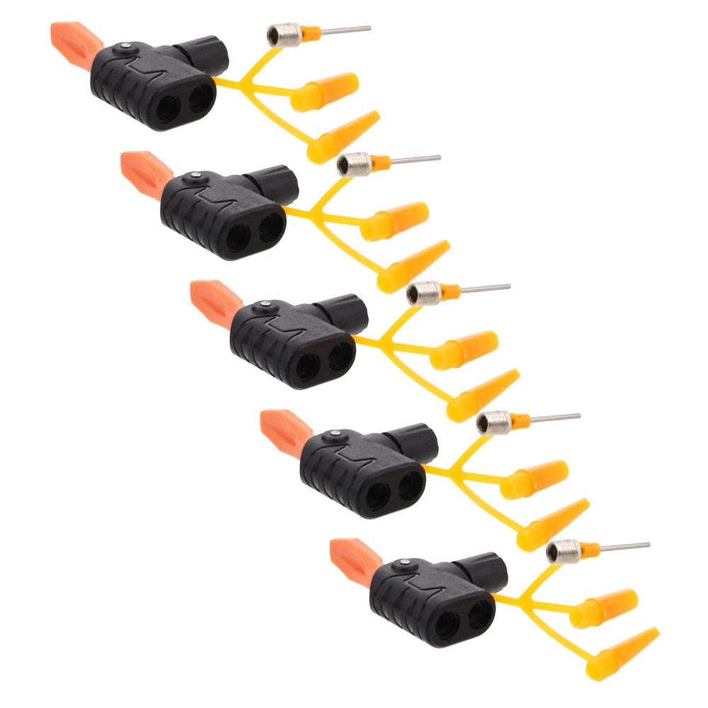 BESPORTBLE 5pcs Bike Tire Inflator Adapter Set Dual Valve Nozzle for Quick Bike Pump Replacement Antileak Design Portable Compatibility with USA France and Valves