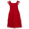 Speechless Girls' Flutter Sleeve Swiss Dot Smocked Bodice Midi Dress,Red,10 view 2