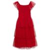 Speechless Girls' Flutter Sleeve Swiss Dot Smocked Bodice Midi Dress,Red,8 view 1
