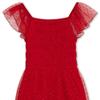 Speechless Girls' Flutter Sleeve Swiss Dot Smocked Bodice Midi Dress,Red,8 view 3