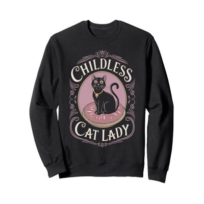 Childless Cat Lady Whimsical Pet Lover Sweatshirt