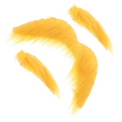 BESTYASH 1set Halloween Party Fake Beard and Eyebrow Cosplay Accessory for Adults Lightweight Cloth Material Unique Funny Costume Decoration for Carnival Celebrations Yellow