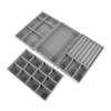 CAXUSD 4pcs Stackable Jewelry Tray Organizer Velvet Jewelry Storage Dish for Rings Earrings and Pendants Space-saving Dresser and Nightstand Decor Gray Color view 1