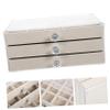 CHILDWEET 45grid Jewelry Storage Box Multi Organizer for Earrings Necklaces Watches Soft Display Tray for Home Retail Use Layers view 2