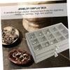 CHILDWEET 45grid Jewelry Storage Box Multi Organizer for Earrings Necklaces Watches Soft Display Tray for Home Retail Use Layers view 4
