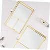 ANDRESLAD Vintage Glass Jewelry Organizer Box Necklace Earring Storage Cosmetics Box view 4