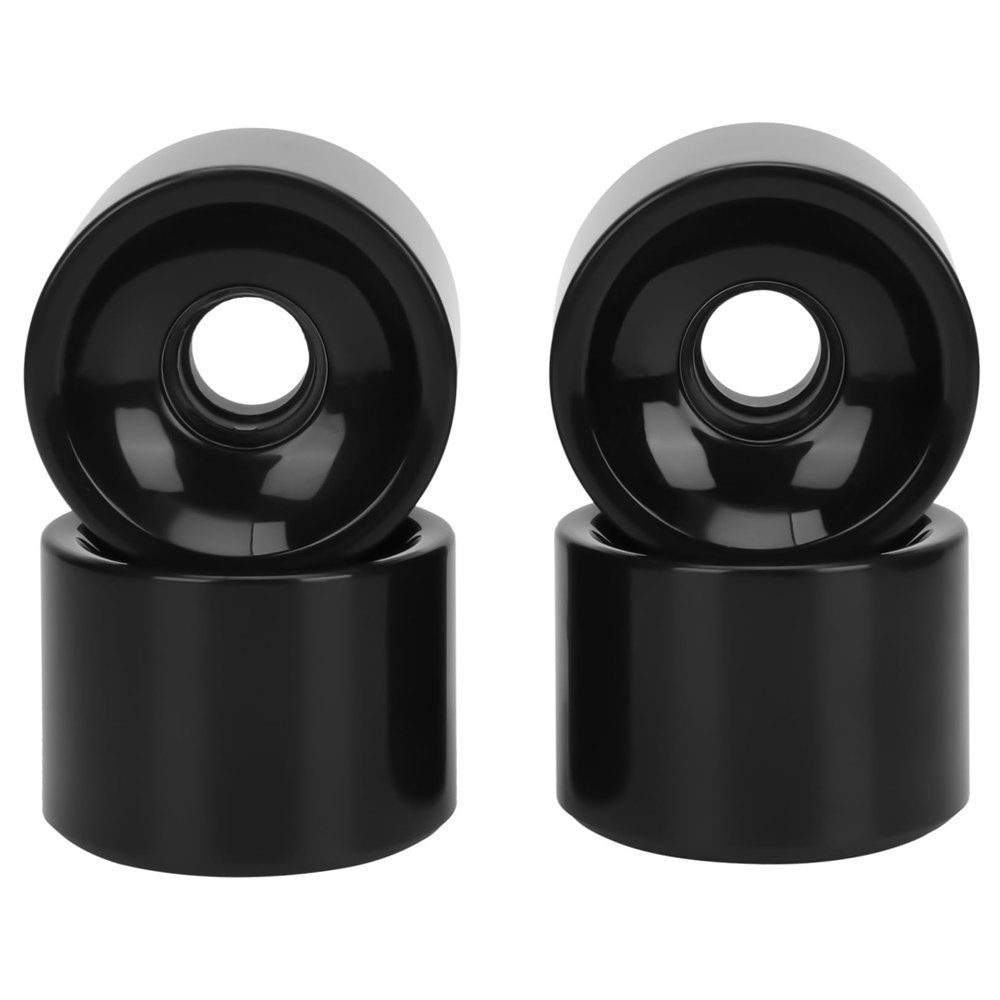 BIUDECO 4pcs Professional Shock-Resistant Skateboard Wheels Pu Long Board Wheels for Smooth Riding Easy Installation Durable and Wear-Resistant Black