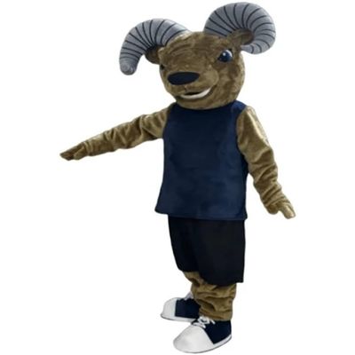 Adult Ram in Royal Blue Vest High School Suit Animal Mascot Costume Party Carnival Costumes