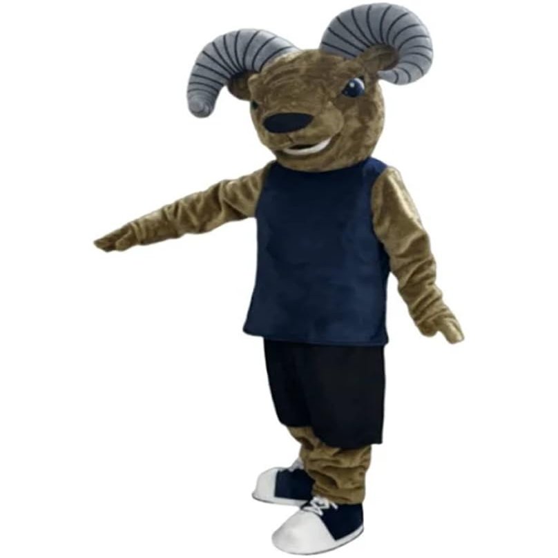 Adult Ram in Royal Blue Vest High School Suit Animal Mascot Costume Party Carnival Costumes