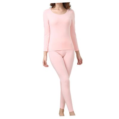 GALPADA Thermal Underwear Long Johns Set Soft Cotton Warm Pajamas for Indoor/outdoor Winter Pink