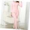 GALPADA Thermal Underwear Long Johns Set Soft Cotton Warm Pajamas for Indoor/outdoor Winter Pink view 4