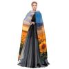 YKJJFVZ Yellow Sunflowers3 Print Rogue Cosplay Adult Halloween Witch Hooded Cloak Cape Unisex Costume For Horror Parties Masquerade view 3