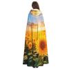 YKJJFVZ Yellow Sunflowers3 Print Rogue Cosplay Adult Halloween Witch Hooded Cloak Cape Unisex Costume For Horror Parties Masquerade view 4