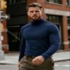 IVOVFANZY Thermal Turtleneck Men Undershirt Base Layer Top Long Sleeve Basic T-Shirts(Navy, L) view 4