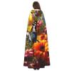 YKJJFVZ Vivid Colorful Garden3 Print Rogue Cosplay Adult Halloween Witch Hooded Cloak Cape Unisex Costume For Horror Parties Masquerade view 4