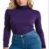 IVOVFANZY Womens Turtleneck Tops Long Sleeve Thermal Base Layer Lightweight Undershirt Purple view 1