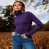 IVOVFANZY Womens Turtleneck Tops Long Sleeve Thermal Base Layer Lightweight Undershirt Purple view 3