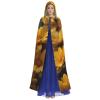 YKJJFVZ Yellow Flower1 Print Rogue Cosplay Adult Halloween Witch Hooded Cloak Cape Unisex Costume For Horror Parties Masquerade view 2