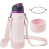 Silicone Boot Set for Cute Owala Water Bottle 32 oz - Includes Non-Slip Sleeve, Shoulder Strap, Perfect Owala Accessories, Fits Owala Tumbler, Owala Free Sip, Pink owala, owala Coffee (Pink) view 1