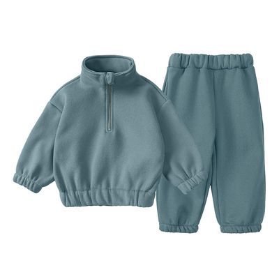 MYGBCPJS Boys Girls Fleece Athletic Outfits Kids 2Pcs Zip Long Sleeve Sweatshirt + Elastic Waist Sweatpants Sweat Suit Set