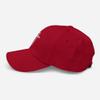 Men's Christian Faith Cross Three Nails Embroidered Adjustable Low Profile Dad Cap Cranberry view 3