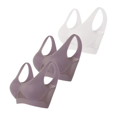 3 Pack Sports Bras for Women, Wirefree Removable Padded Workout Yoga Gym Fitness Bra, 3PC Seamless Women's Underwear